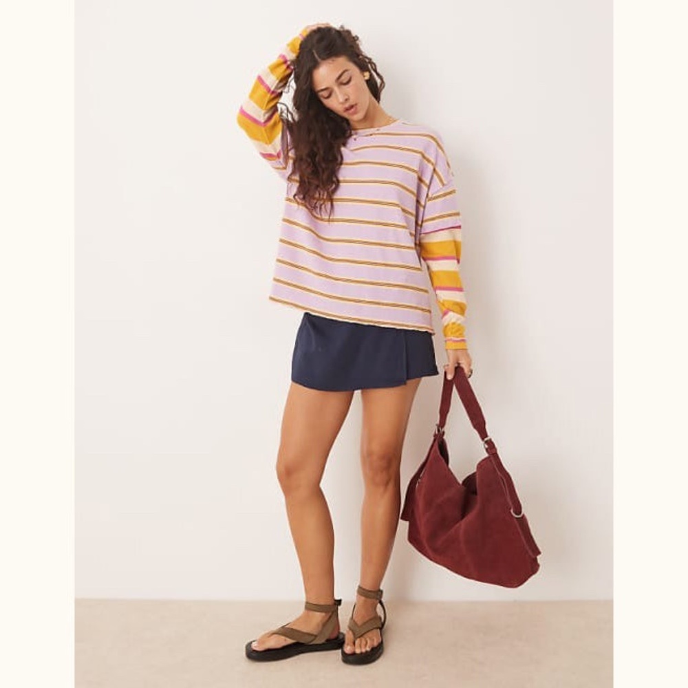 Free People Nina  Stripe Long Sleeve